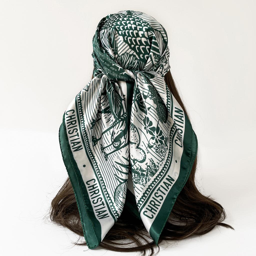 Fashion printing, hot-selling 91 square scarves in Europe and America, trendy headscarves, scarves, women's scarves, simulated silk satin