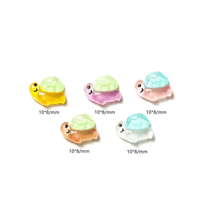 

10Pcs Luminous Cartoon Nail Accessories Sea Turtles Marine Creaturesresin Diy Nail Decoration Manicure Articles