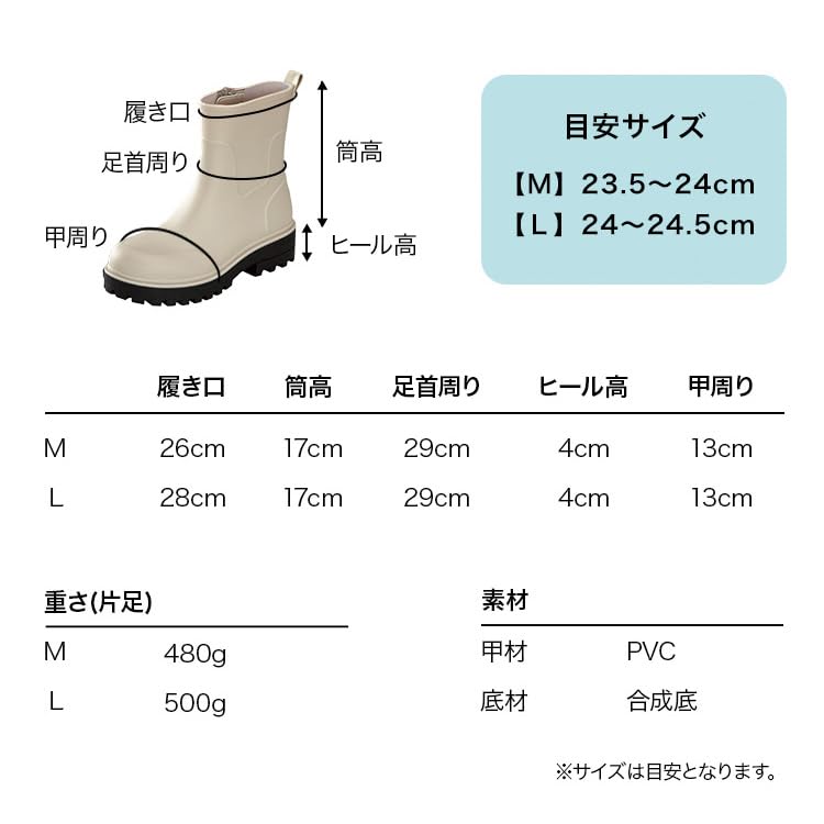Track Sole Rain Boots M [2025] Wpc. [M] Off-White RBM-7008-203