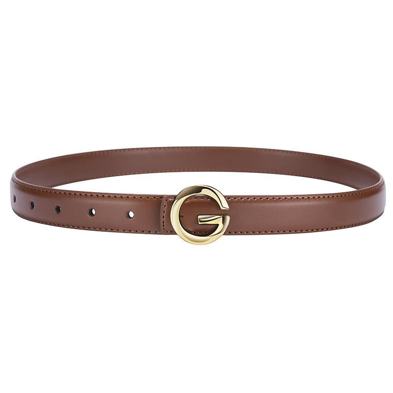 Versatile Pu Leather Alphabet Belt With Metal Closure For Women Use Casual