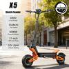 EU HOT TOURSOR X5 Scooter Elétrica Dobrável Motor 5000W 55km/h Autonomia 50km Bateria 52V/26AH Pneus de 11 Polegadas Para Adultos