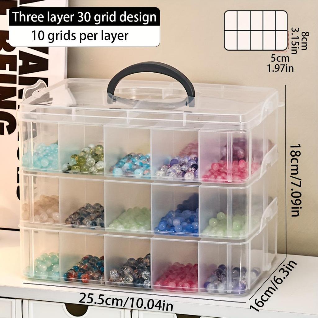 Portable Clear Beaded Jewelry Storage Box