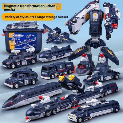 Magnetic Sheet Children's Educational Toys Magnetic Building Block Magnetic Assembly Boy Car 6 Magnet 7 Magnetic Robot 10 Years Old