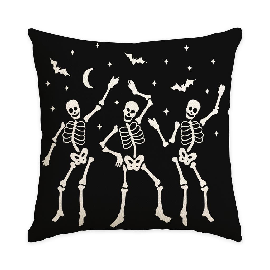 1/4Pcs Halloween Pillow Cover, Horror Skull Pumpkin Spider Web Printed Cushion Cover, Happy Halloween Pillow, Decorative Sofa