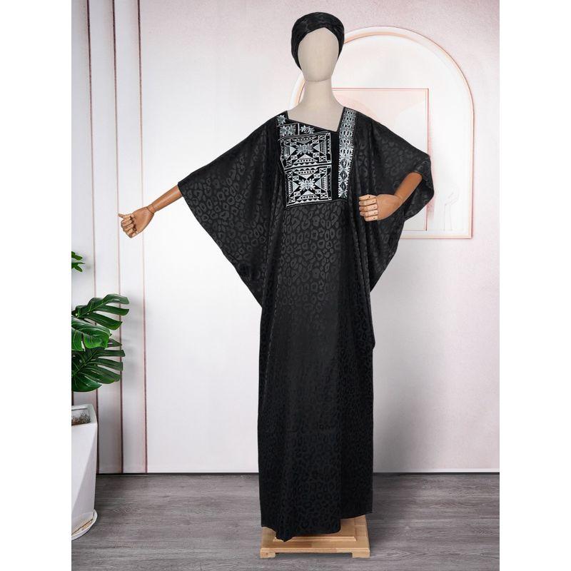 African Ethnic Style Jacquard Large Swing Robe Middle East Women's Clothing V-neck Batwing Sleeve 150.00kg Plus Size Dress Dress
