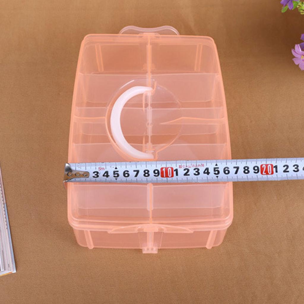 Plastic Box Rectangular Transparent Box with Handle Lid Storage Box Dustproof Jewelry Storage Case Container for Nail