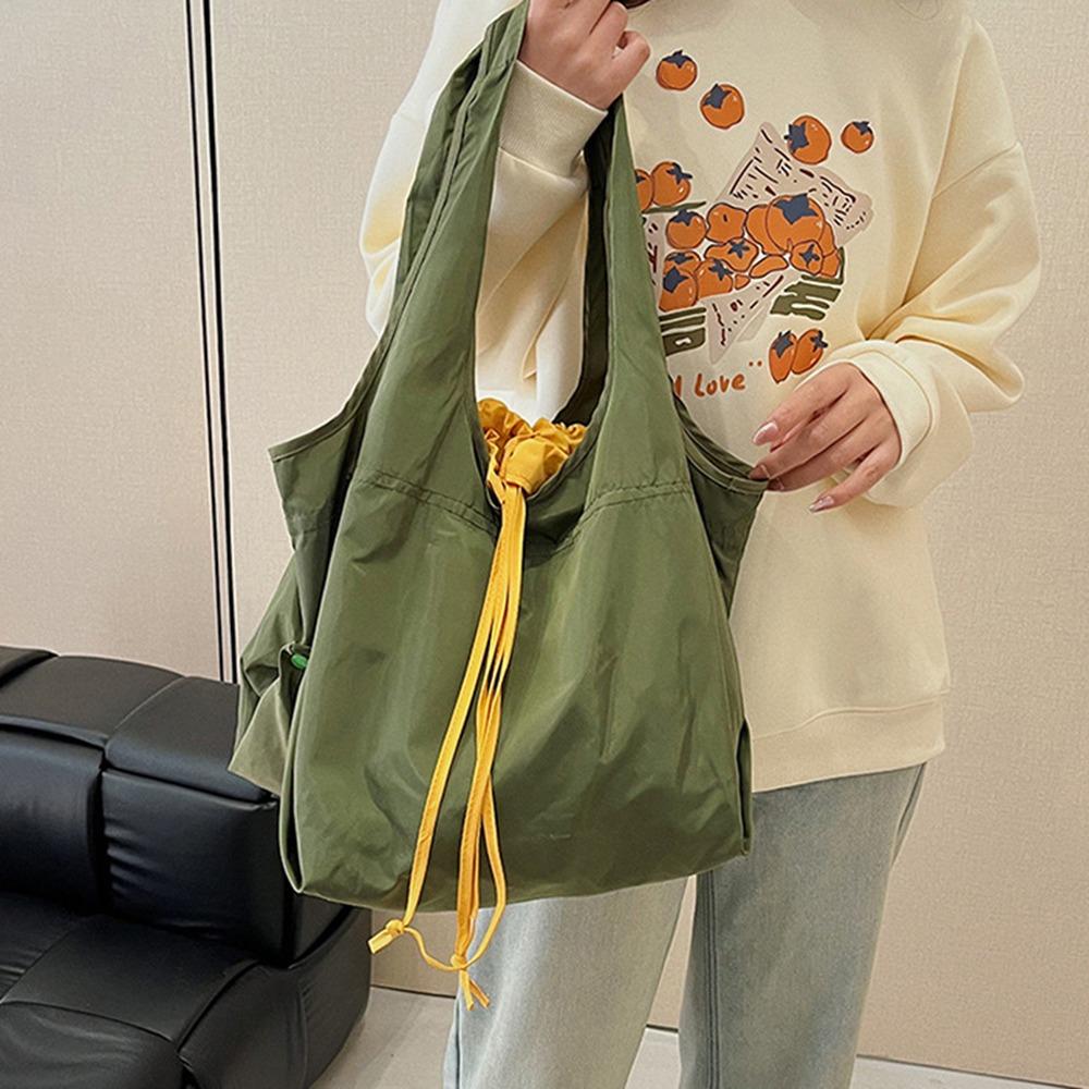 Waterproof Foldable Shopping Bag Reusable Shopping Eco Bag Drawstring Design Handbag Shopping