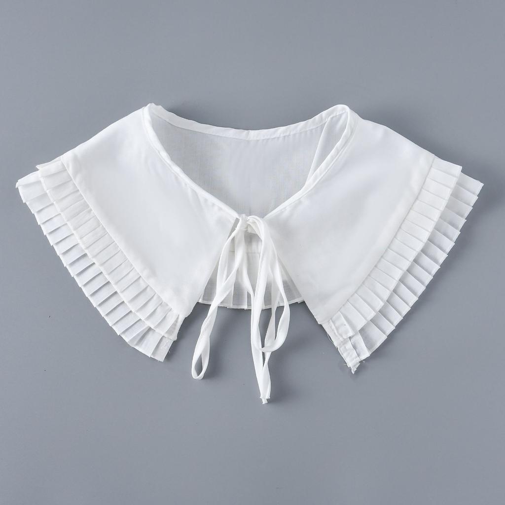 Adjustable Bowknots Fake Collar Blouse Tops Removable Detachable Shirt Collar False Lapel Blouse Top Women Clothes Accessories