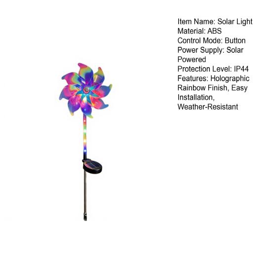 Solar Pinwheel Light Kinetic Light with Color Wind Spinner Garden Changing LED Glow