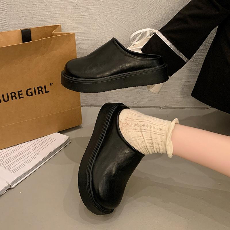 Fashion Cover Toe Shoes Woman's Slippers Platform Slides 2025 Spring Shoes Woman 2025 House Slippers Platform Cover Toe Pantofle New Spr