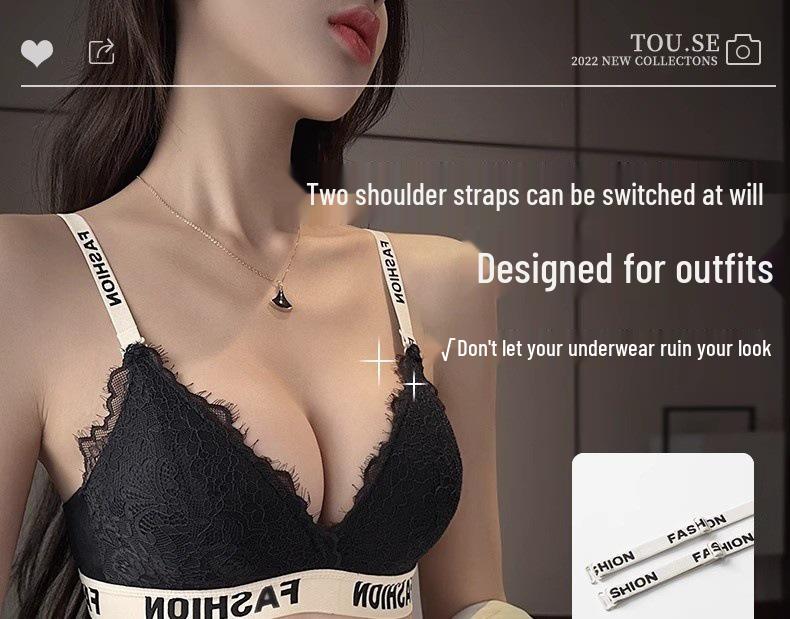 Summer Lace Push-Up Wireless Bra: Enhances Small Chest, Anti-Sag Support, Sexy Triangle Cup Design