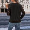 Casual Comfort and Versatility Autumn Women's Solid Color Lace Splicing Sweater Women