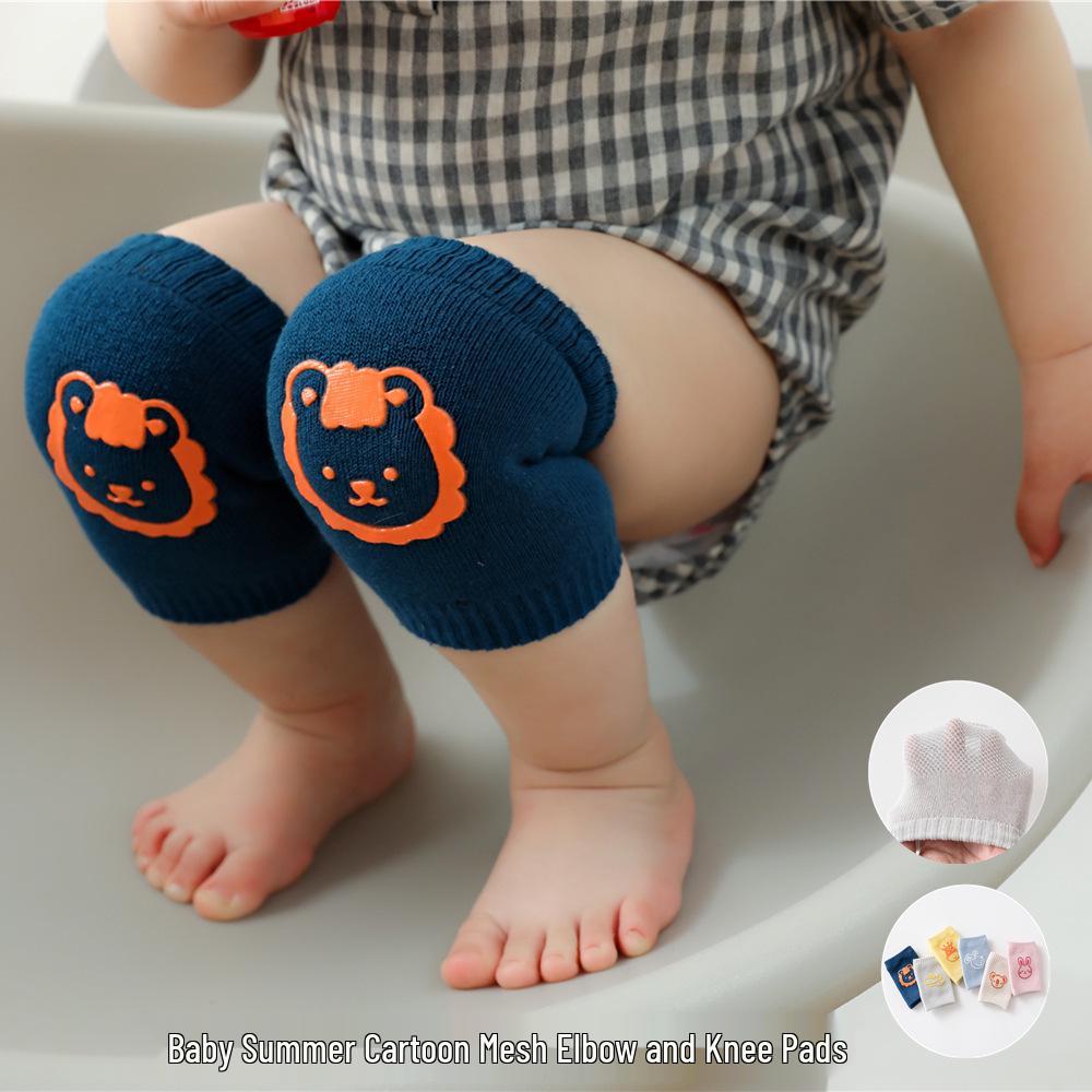 Cartoon Mesh Baby Knee & Elbow Pads for Crawling and Walking