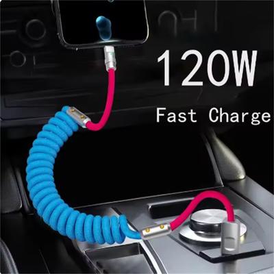 1.8M Super 6A PD 100W Cavo Dati Ricarica Rapida Telescopico USB Tipo C a Tipo C per 15 Pro Max Samsung Xiaomi