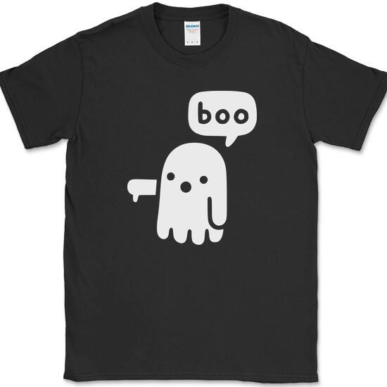 

Ghost Says Boo T-Shirt Funny Disapproval Halloween Sarcastic Humor Novelty Tee XL