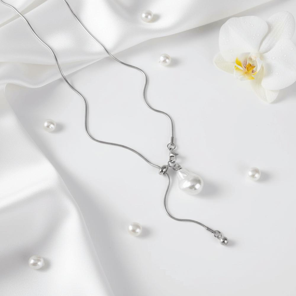 Long Chain Decorative Necklace Stainless Steel Clothing Pendant  Sweater Accessories