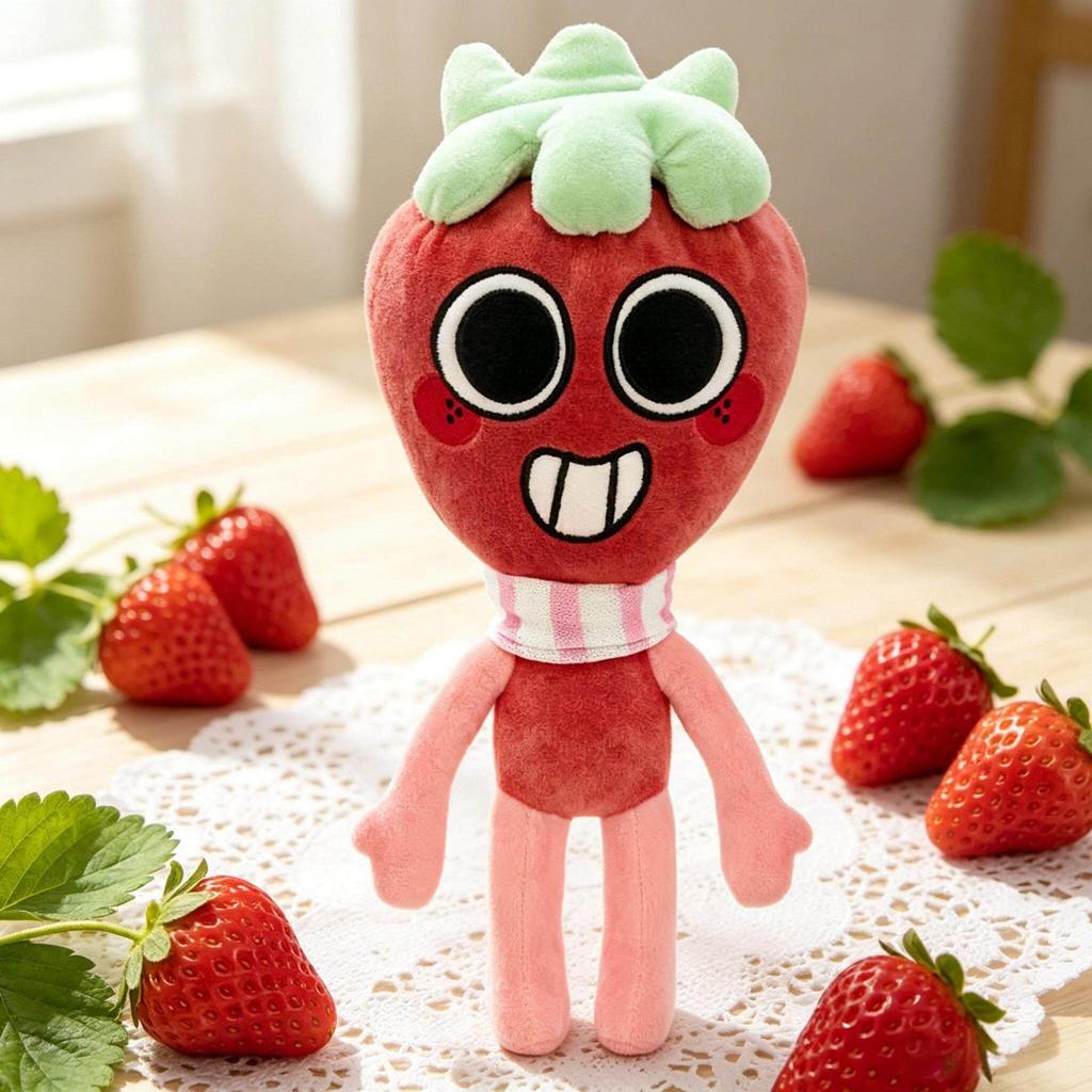 Cartoon Dandy Sprout Deluxe Plüschtier Eisbecher Erdbeer-Cupcake Stoffpuppe Spiel-Peripherie Heimdekoration Spielsammler