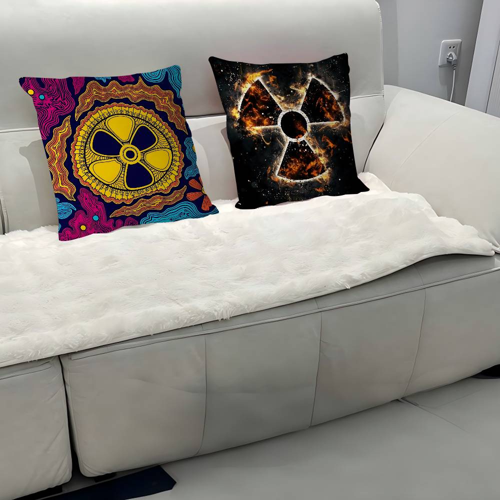 Creative R-Radiation Logo Pillow Case Removable Washable Cushion Cover – All-Season Soft Linen