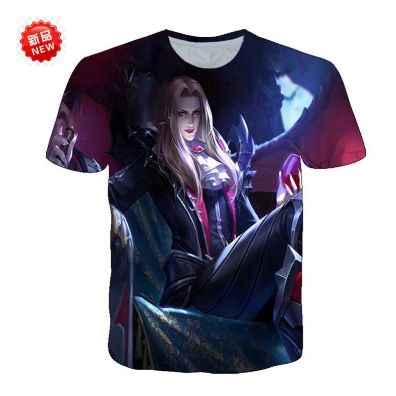New short sleeved T-shirt with King of Glory print, youthful and fashionable round neck