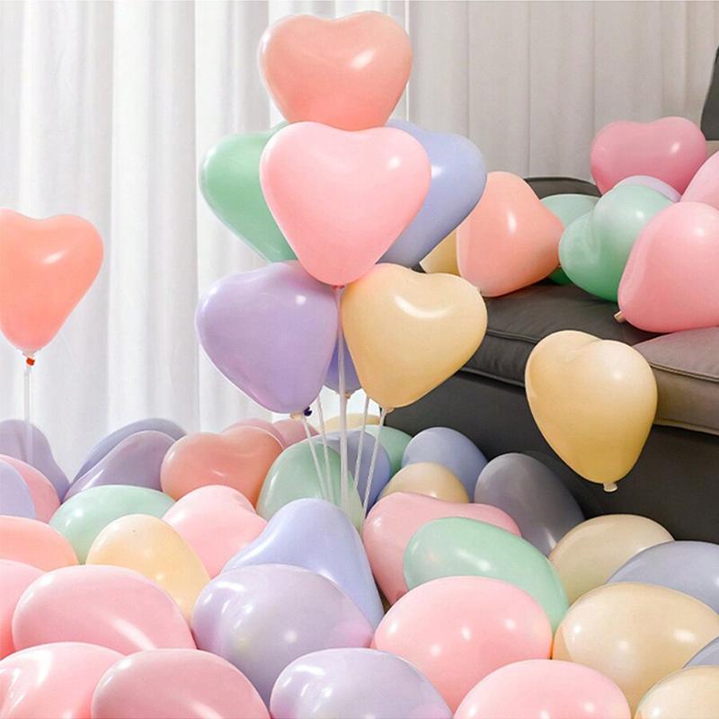 Elastic Latex Balloon Long Strip Heart-shaped Rainbow Design Bright Color Home Decoration Wedding Ornaments Inflator TMZ