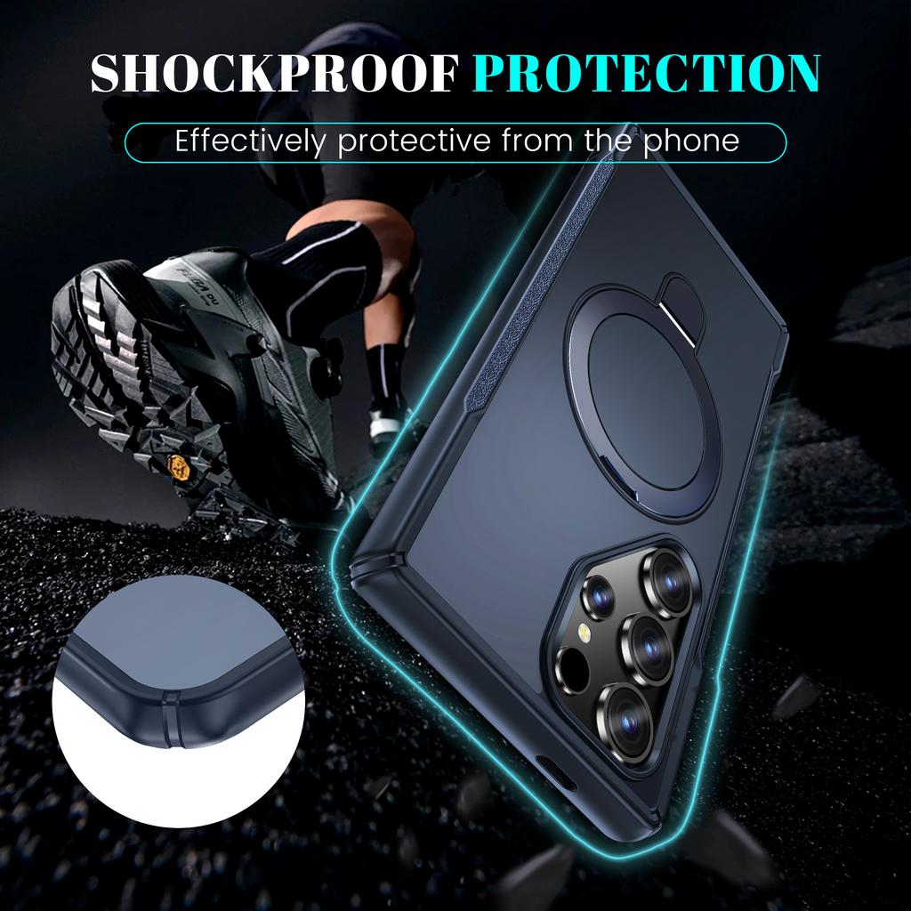 For Samsung Galaxy S23 Ultra Case with Magnetic Kickstand TPU + PC Anti Drop Phone Cover