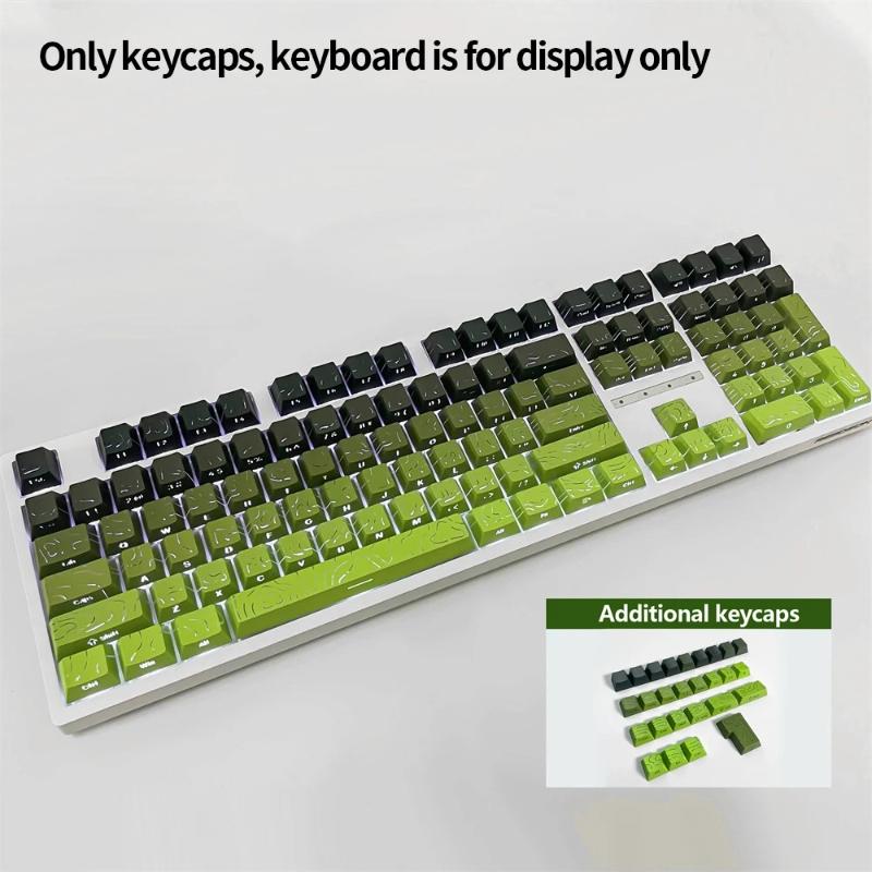 Xiaomi Gradient Green Grape Side Print RGB Backlit Keycap 135 Keys Double Shot PBT Keycaps Cherry Profile for MX Switch Gaming Keyboard