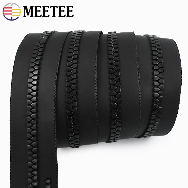 Meetee 3/5/10M 3# 5# 8# Waterproof Resin Zipper Outdoor Tent Zips Clothes Jacket Decor Zippers Repair DIY Sewing Accessories