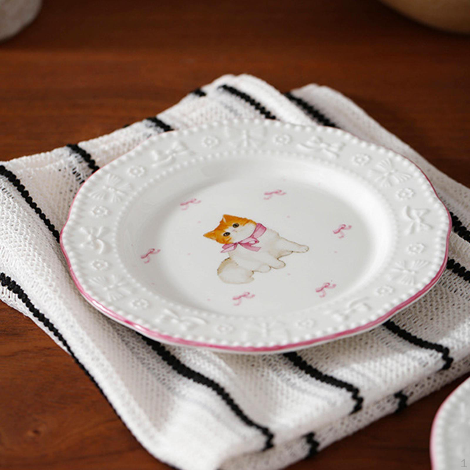 

Ceramic Round Dish for Elegant Dining And Celebrations Orange Cat