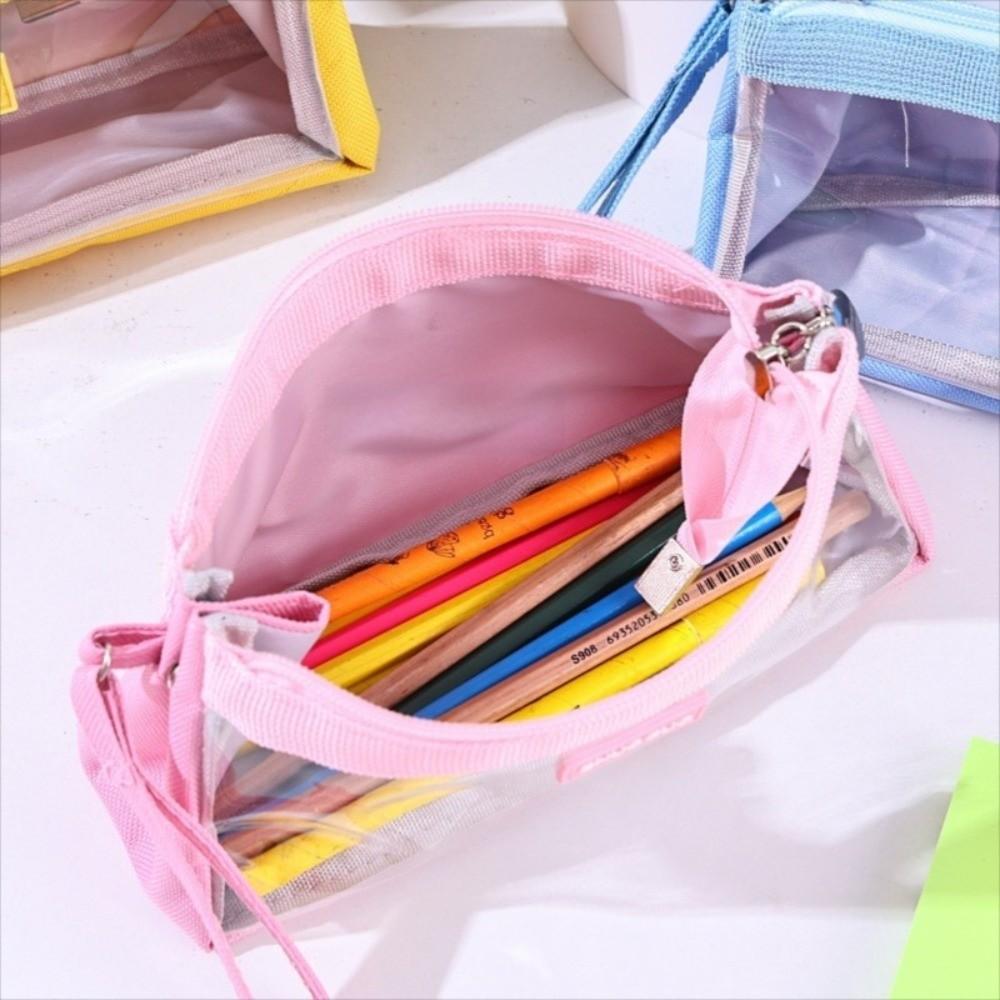 Transparent Pencil Bag Large Capacity Storage Bag Multifunctional Zipper Pen Bag Students
