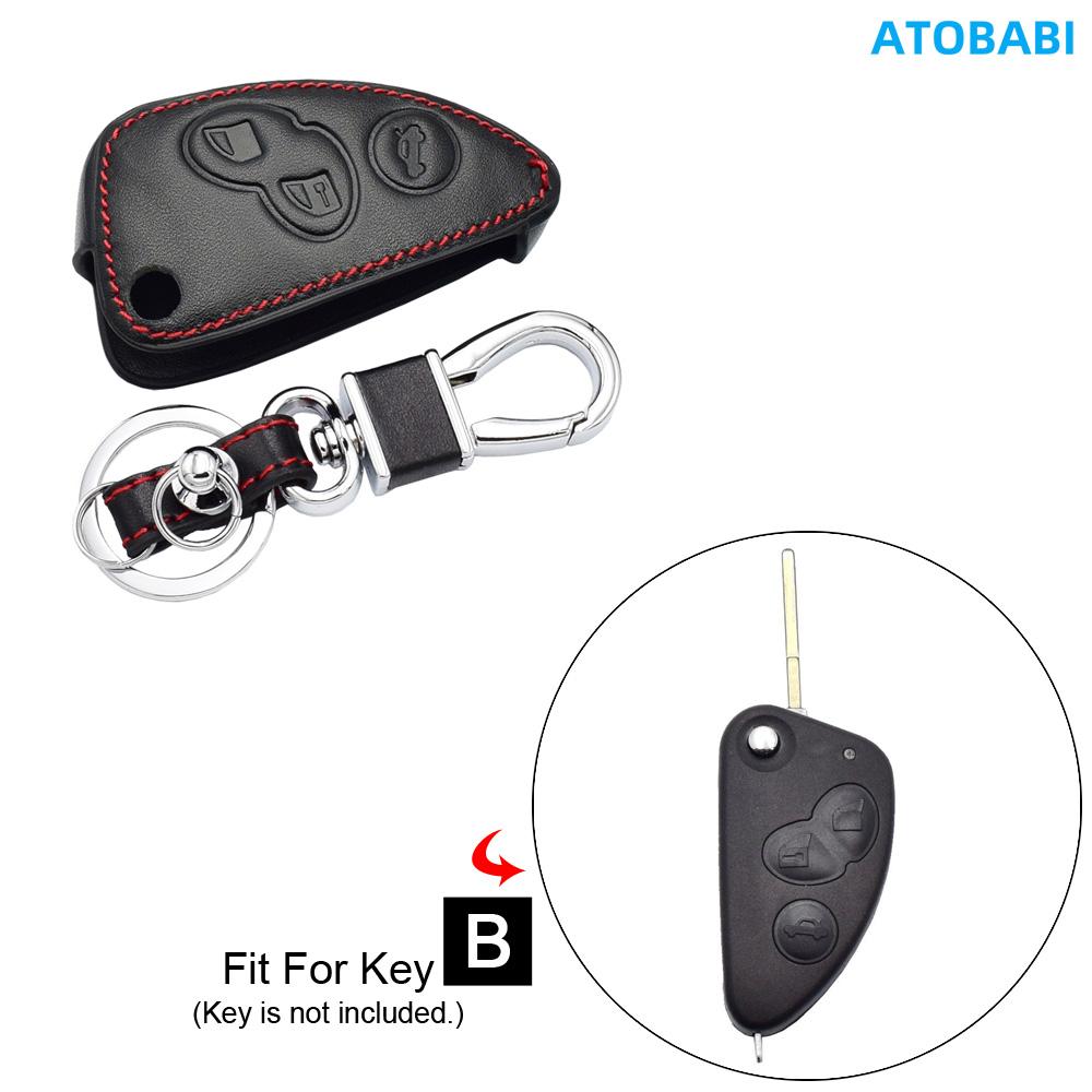 

Leather Car Key Cover Bag For Alfa Romeo 147 159 GT Giulietta Mito Remote Control Fobs Protector Case Accessories