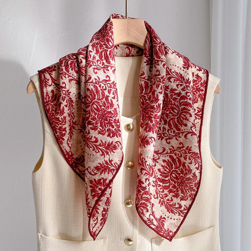 

70% шерсть 30% натуральный шелк шарф для женщин шали накидки фуляр шарфы пашмина женский хиджаб бандана буфанда платок schals 65см Silk wool 65x65cm