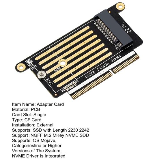Yousheng SSD Adapter Card for MacBook Pro 2016 2017 A1708 SSD To NGFF M.2 MKey NVME 2230 2242 SSD Adapter Board Hard Drive High Speed Expansion Card