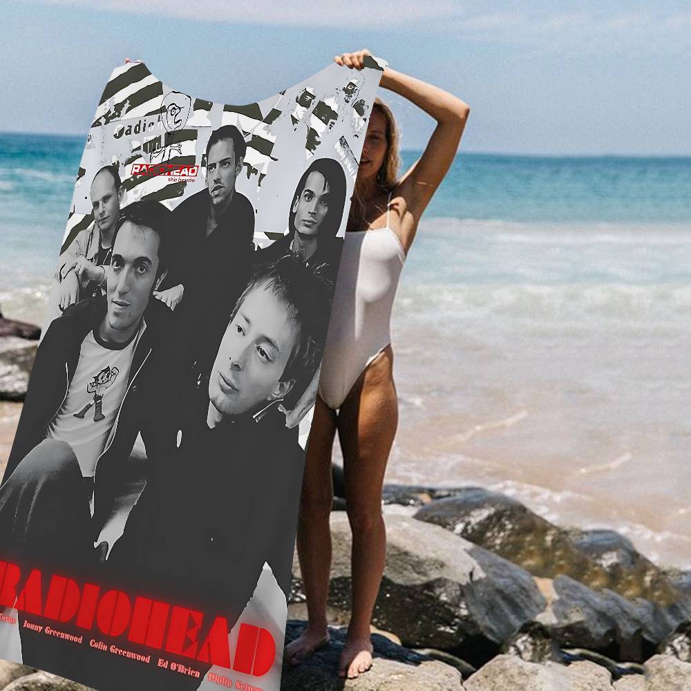 Rock Band Radiohead Bath Towel Microfiber Soft Water Absorbing Breathable For Girl Kids Decorative Cartoon Beach Towel