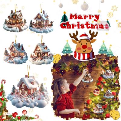 Χριστουγεννιάτικο μενταγιόν αυτοκινήτου ιγκλού Ακρυλικό μενταγιόν Χριστουγεννιάτικο δέντρο μενταγιόν