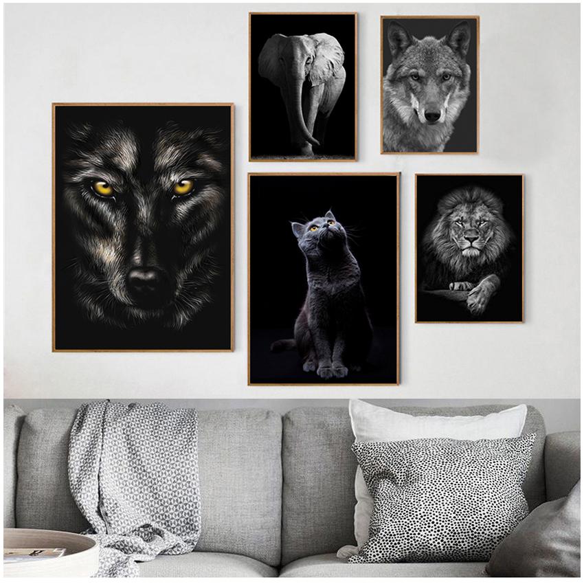 Bilder für Wohnzimmer Dekoration Home Decor Tier Leinwand Malerei Wand Kunst Löwe Elefant Pferd Poster und Drucke Wand