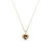 Korean Heart of the Ocean Necklace: Colorful Crystal Pendant, 18K Gold-Plated Titanium Steel, Light Luxury Clavicle Chain