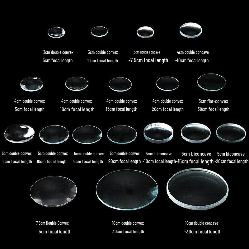 Physical Optics Set: Triangular Prism, Convex/Concave Lenses & Mirrors, Magnifying & Reducing Glasses