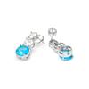 Boucles d'oreilles - Amkru - Topaze bleue - Zircon cubique - Finition rhodiée