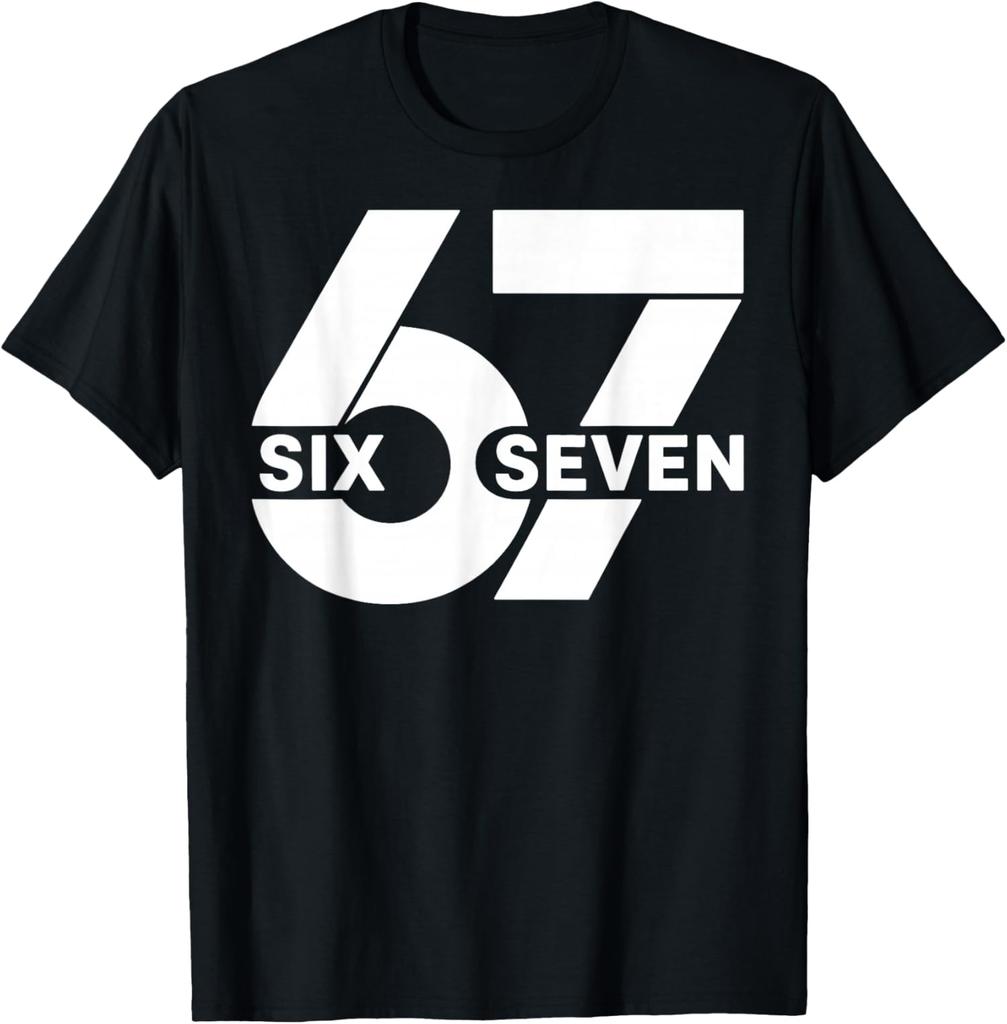 Men's Women Funny 67 Meme Six Seven T Shirt Streetwear Cotton T-Shirt Oversized Loose Casual Loose Unisex Tees Top Short Sleeve