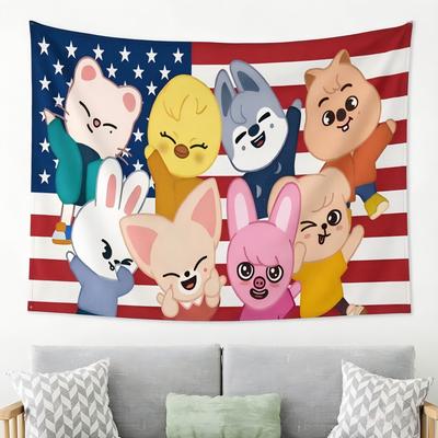 1pc Member Cartoon Tapestry Fashion Wall Hanging Art Decor Stylish Ornament Ideal Fan Gift For Bedroom Dorm Home Indoor Decorat