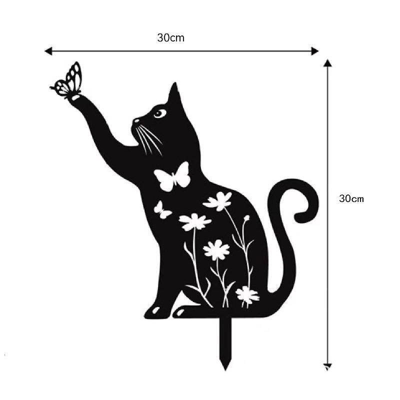 

Outdoor metal cat garden wooden stake decoration courtyard lawn decoration art rust proof steel cat decoration suitable for animal enthusiasts