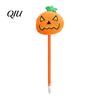 Smooth Writing Pens Halloween Pumpkin Gel Ink Pen, 0.7mm Rollerball Pen with Plush Pumpkin, Novelty Black for Party Favors, Gift Supplies