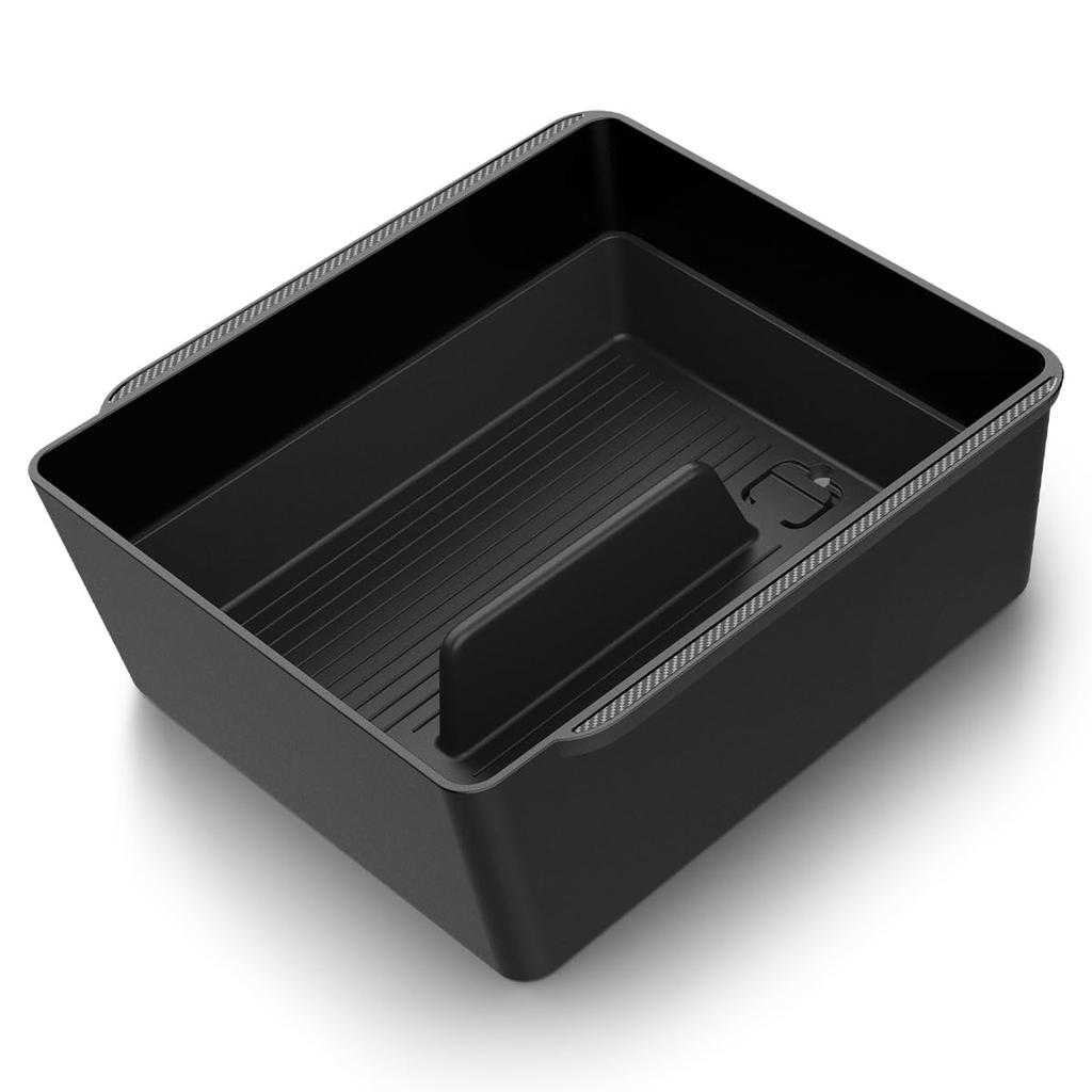 Spigen Armrest Console Organizer for Tesla Model Y Juniper and Tesla Model 3 Highland Carbon TO224H ACP07409 (2025) (2025/2024) Edition, (Black)
