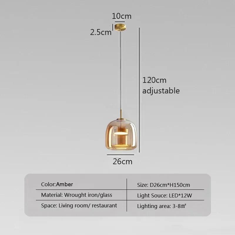 Glass LED Pendant Light Nordic Hanging Lamp For Dining Room Restruant Bar Indoor Decor Lighting Bedroom Bedside Led Ligh Fixture