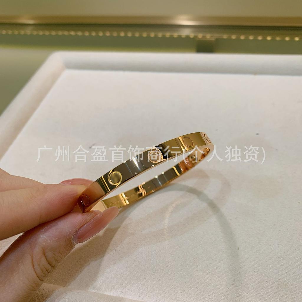 V Gold CNC High Version Love Bracelet Narrow Medium Wide Version New Women's Thick Plated 18K Rose Gold Couple Bracelet
