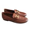 Single Shoes Autumn Buckle British Style Small Leather Shoes Women Retro One Pedal Flat Loafers