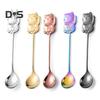 Stainless Steel Food Grade Coffee Spoon Thicken 304 Ergonomic Handle Lucky Cat Stirring Spoon Party Supplies