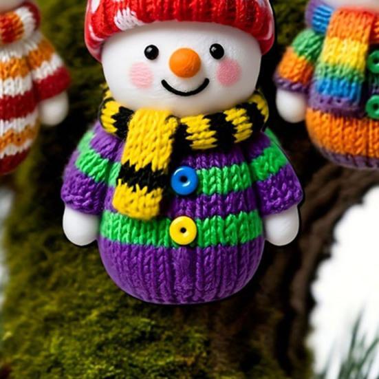 Colorful Snowman Hanging Decorations Wooden 2D Flat Snowman Ornaments Christmas Tree Decorations for Festive Holiday Gift Box Wreath Garland