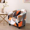 Elastic Printed Semi-circular Sofa Cover  All-inclusive Semi-circular Cafe Chair Cover  Internet Cafe Hotel Sofa Chair Cover