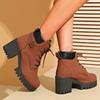 Women Platform Snow Ankle Boots High Heel Leather Shoes 2025 Trend Designer New Gladiator Chunky Boots